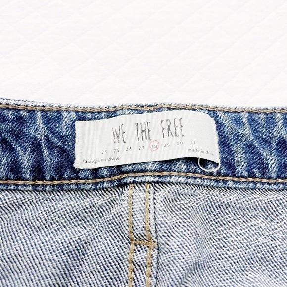 We the Free Light Wash Jean Zipper Front Denim Skirt SZ28 - Picture 2 of 4